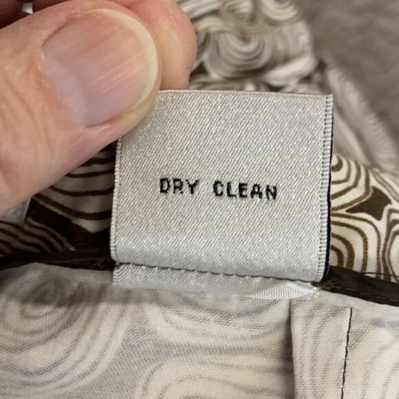 Talbots Brown White Swirl Print Stretch High Waist Tapered Pants Size 12 - Picture 6 of 11